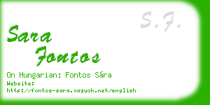 sara fontos business card